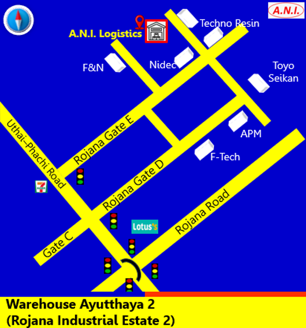 Map of Warehouse Ayutthaya 2 (Rojana Industrial Estate 2)